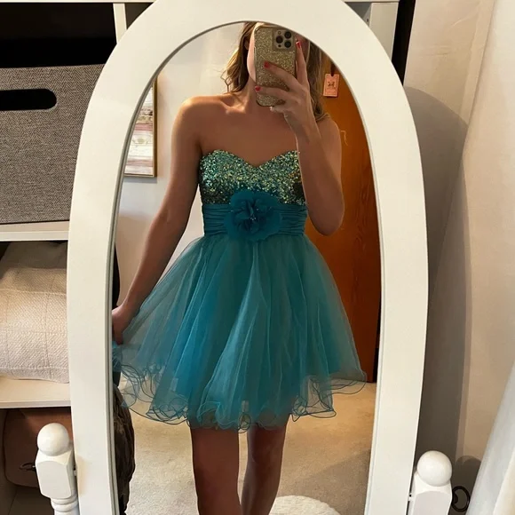 Dancing Queen | Dresses | Blue Princess Sparkly Formalhomecoming Dress Size  Xs | Poshmark